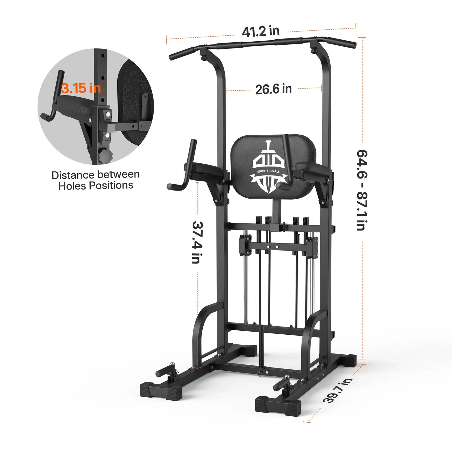 SPORTSROYALS PT4 Assisted Power Tower Pull-Up Machine