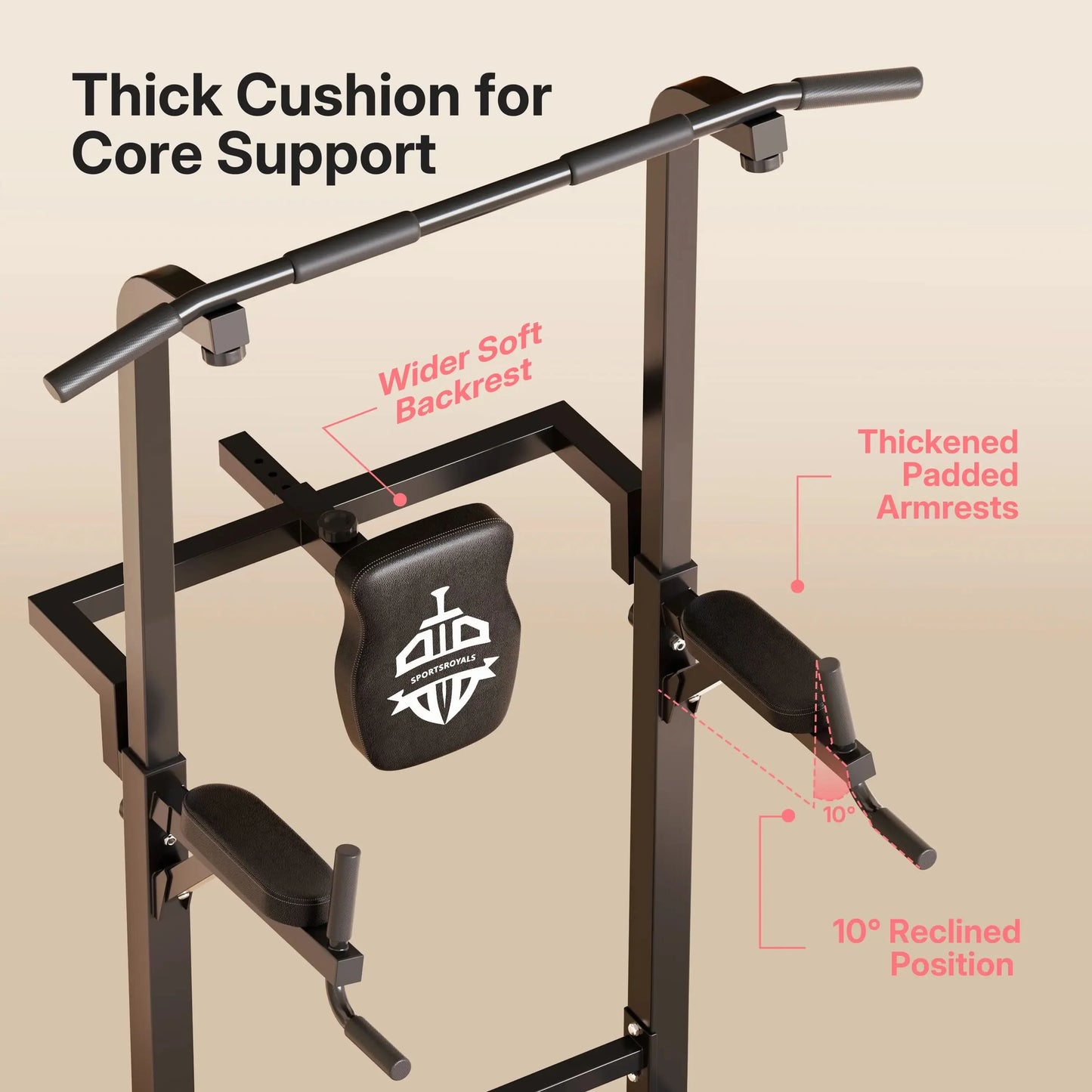 SPORTSROYALS PT3 Multi-function Power Tower Pull-Up Dip Station
